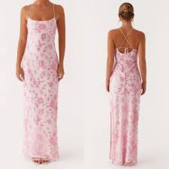 Peppermayo Dresses & Skirts - Peppermayo Bright Lights Beaded Pink Maxi Dress